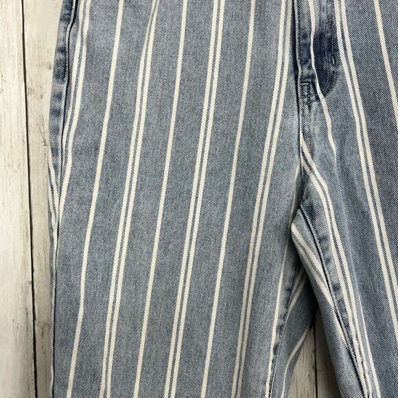 PacSun Blue White Stripe High Rise Slim Fit Cotton Mom Jeans 27 - Picture 3 of 10